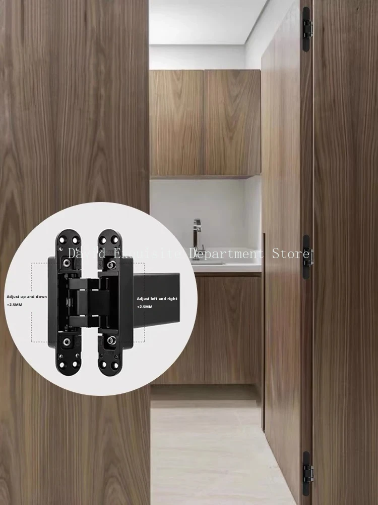 A Set of Invisible Hinges, Automatic Closing, Adjustable Hydraulic Buffer for Secret Doors, Hidden Secret Door Cross Hinges