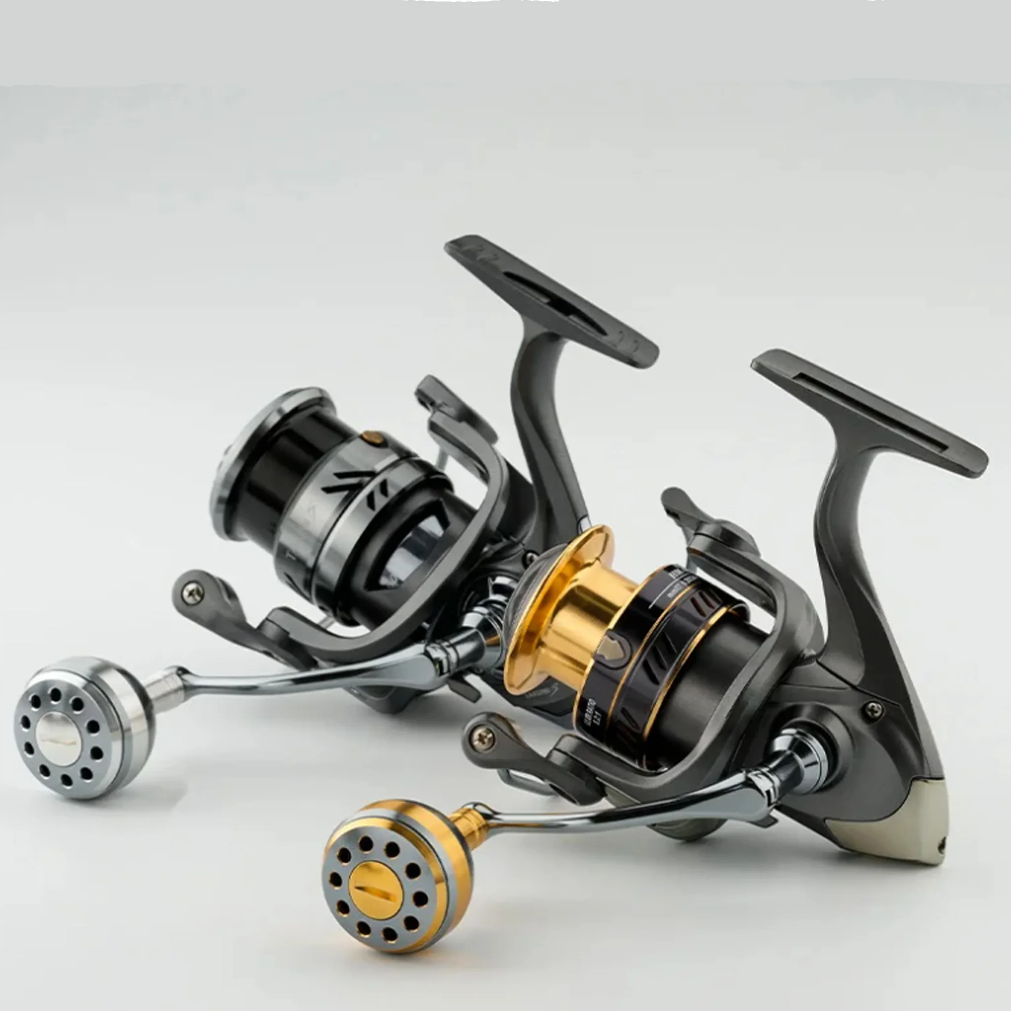 1pc 500-12000 Model Interchangeable Handle Rotating Fishing Reel Metal Ball Grip Aluminum Alloy Folding Multi-Color Handle