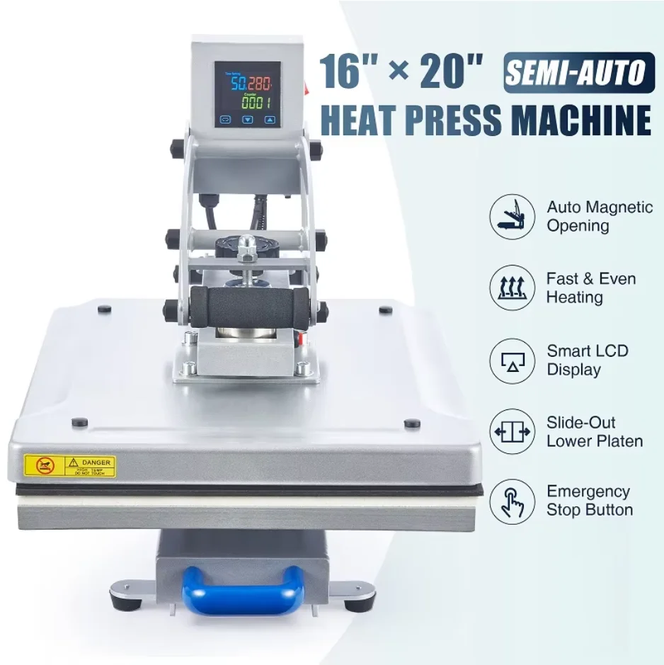 Erasmart High Pressure Heat Press Machine for Flat Product with Plate-Type Heat Transfer