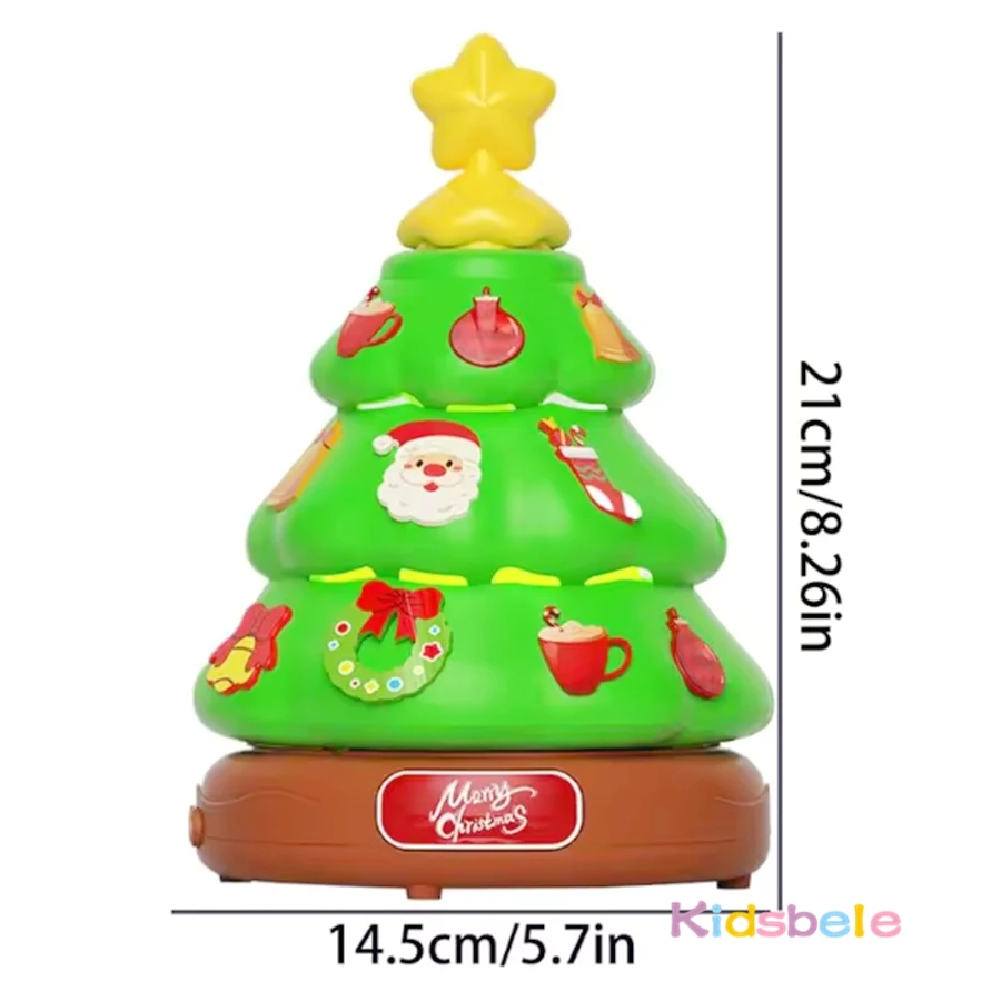 Árvore de natal máquina de bolhas musicais com luz musical brinquedo de festa ao ar livre interno com adesivo decorativo presente de natal para crianças