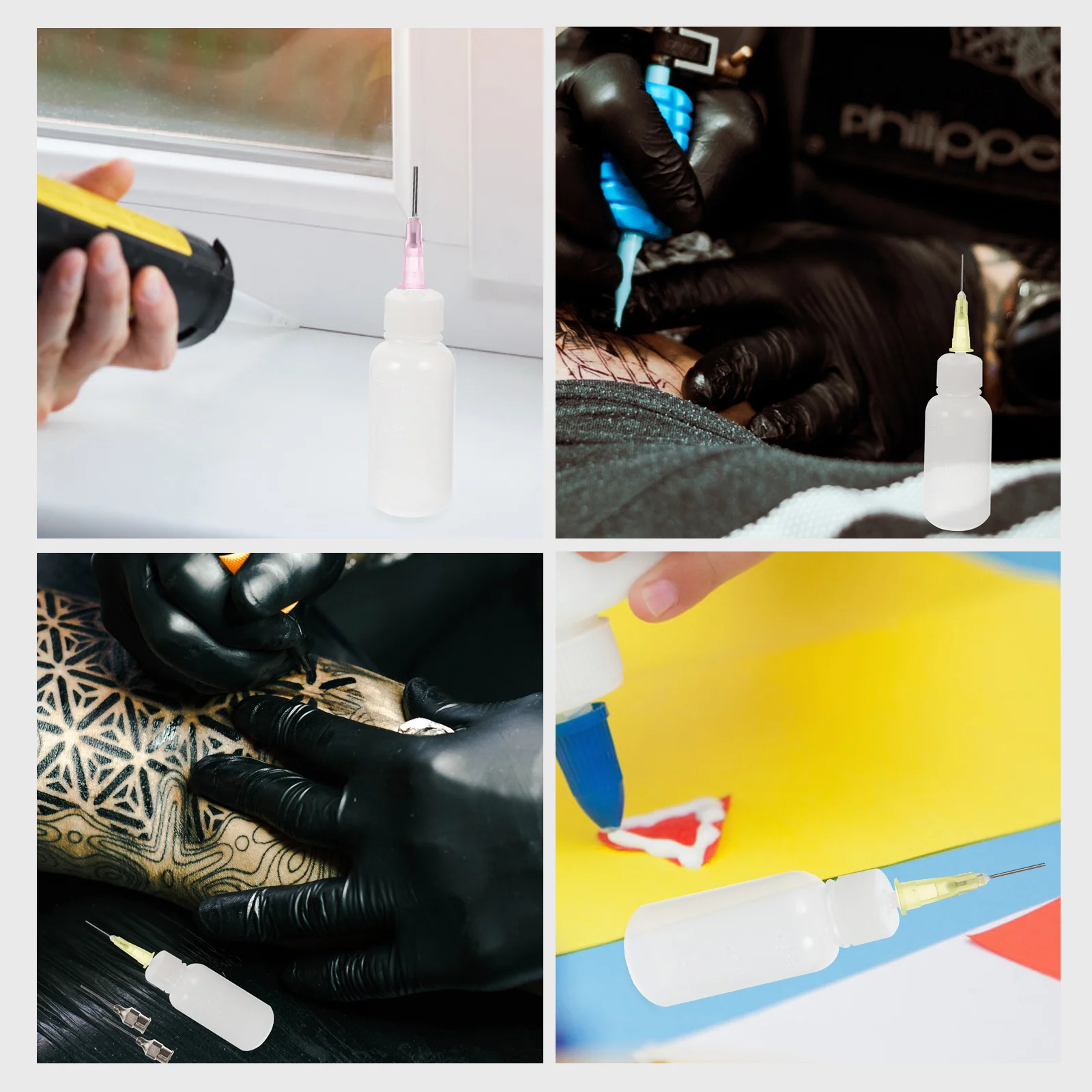 1 مجموعة لصق الصباغ إبرة زجاجات إعادة الملء واضح ضغط زجاجات ل الدقة الغراء الطلاء الاستغناء DIY بها بنفسك الحرف