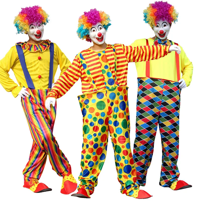 

Halloween Adult Funny Circus Clown Jumpsuit, Adult Jumpsuit Circus Clown Cosplay Costume