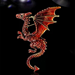 Popular Enamel Long Tail Flying Dragon Brooches for Women Unisex Animal Pins Event Party Backpack Decoration Clothes Accessories