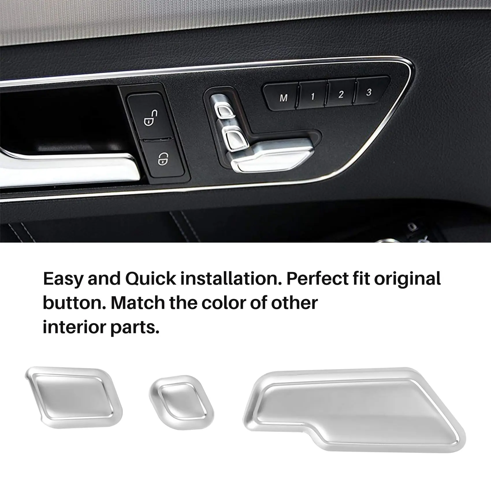 車のドアシート用の調整ボタン,クローム,メルセデスベンツeクラス,w204,w205,w212,w218,x204,x166,c,e,glk,gl,ml,cls,gl,6個