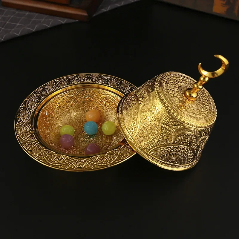 Middle East Arabian Metal Dim Sum Bowl Ice Cream Cup Dried Fruit Storage Box Dim Sum Snack Plate Pastry Bowl Wholesale Factory