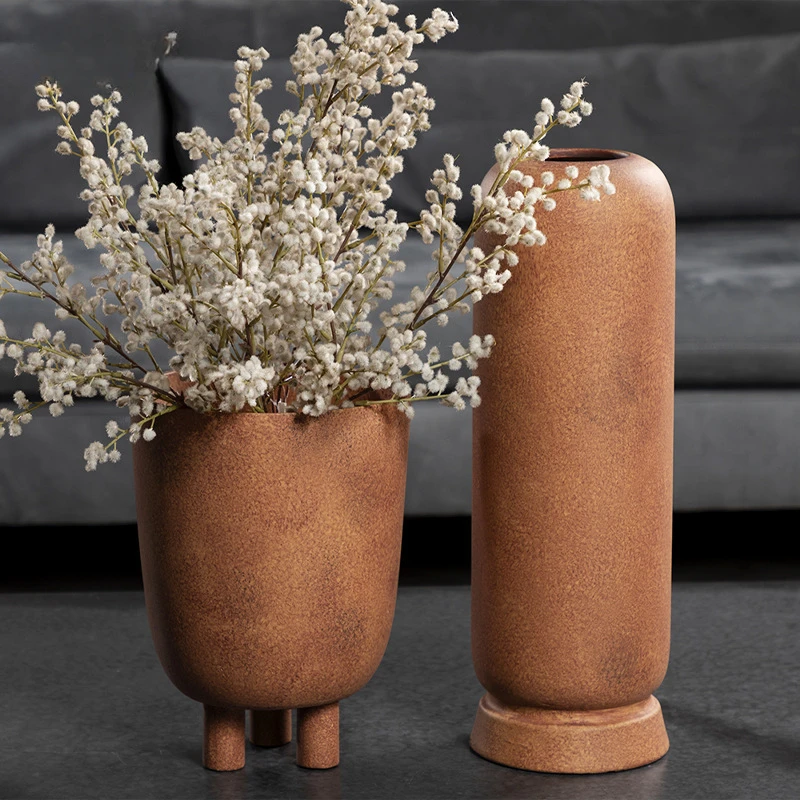 Ceramic Vase Geometric Gostilt Stoneware Flower Arrangement Accessories Crafts Home Decoration