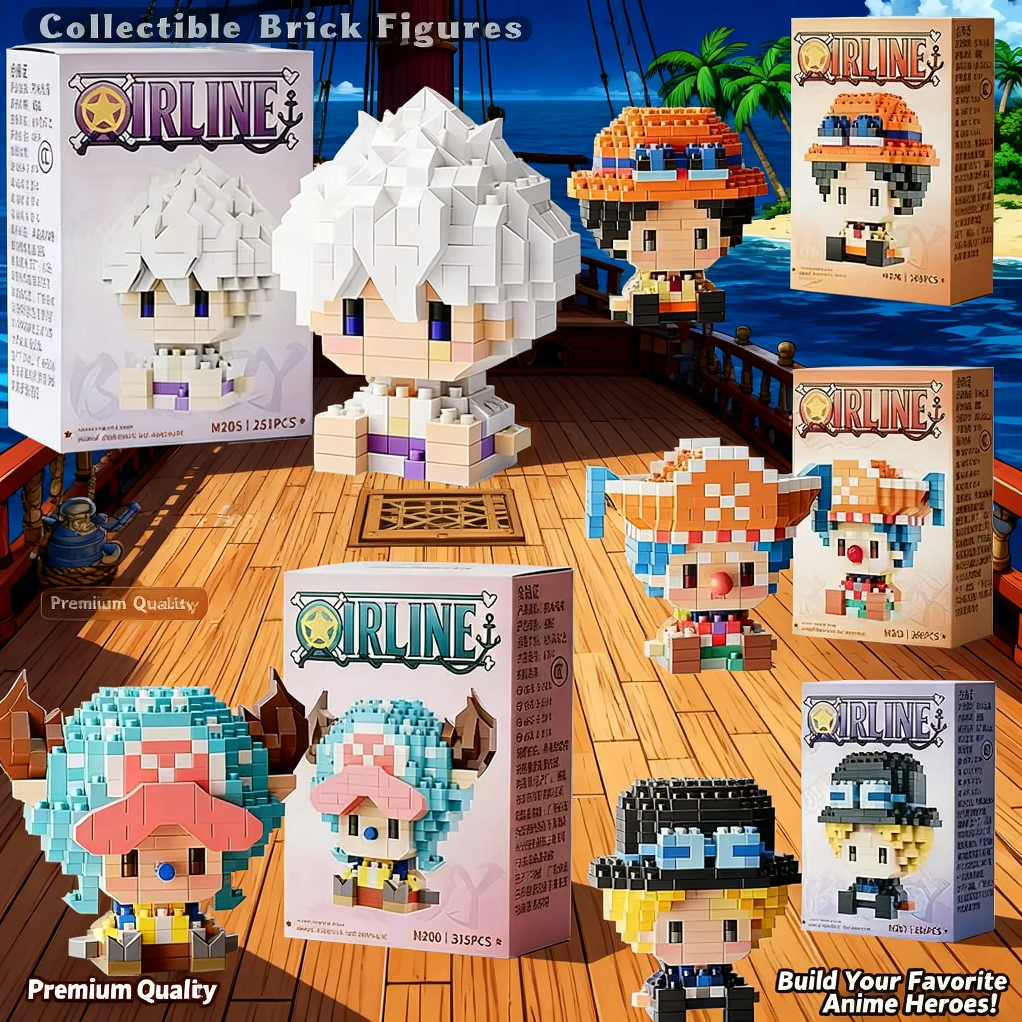 Bloques de Construcción de Anime One Piece, Dios del Sol Nika Luffy Chopper Ace Buggy, Mini Micro Modelo 3D para Armar, Figura de Juguete, Ladrillos para Niños, Regalo