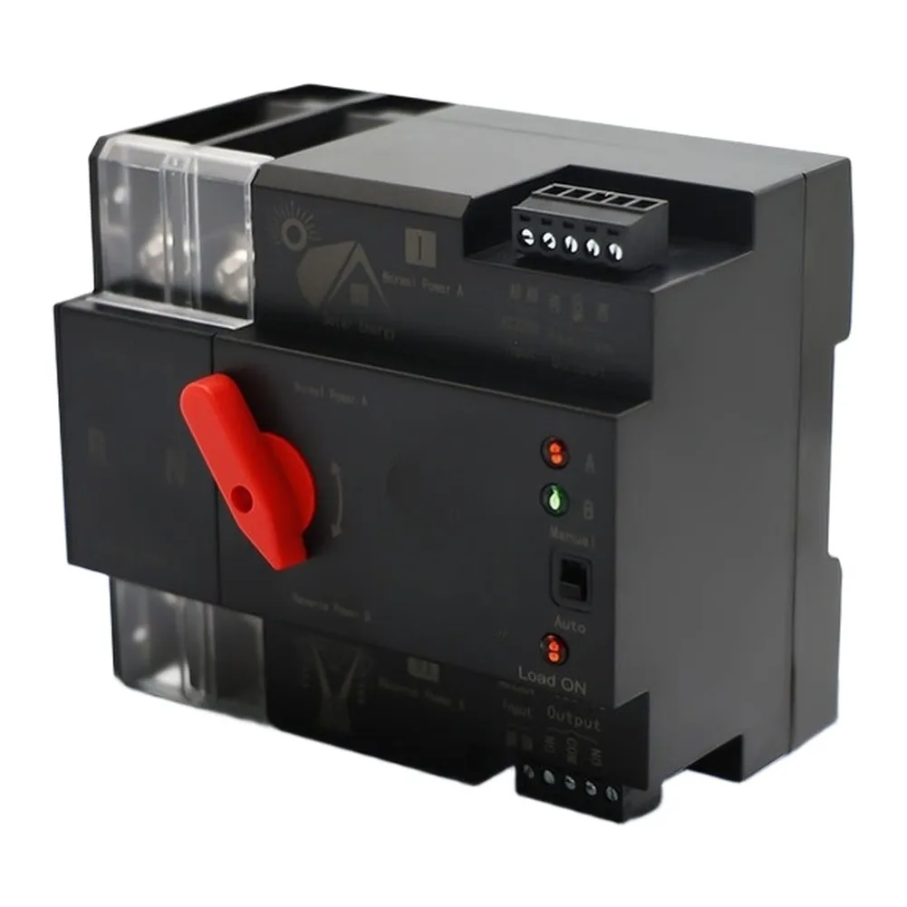 Generator-Compatible Automatic Dual Power Transfer Switch 2P AC110V with Approx 8ms Switching Time and Flame Retardant Housing