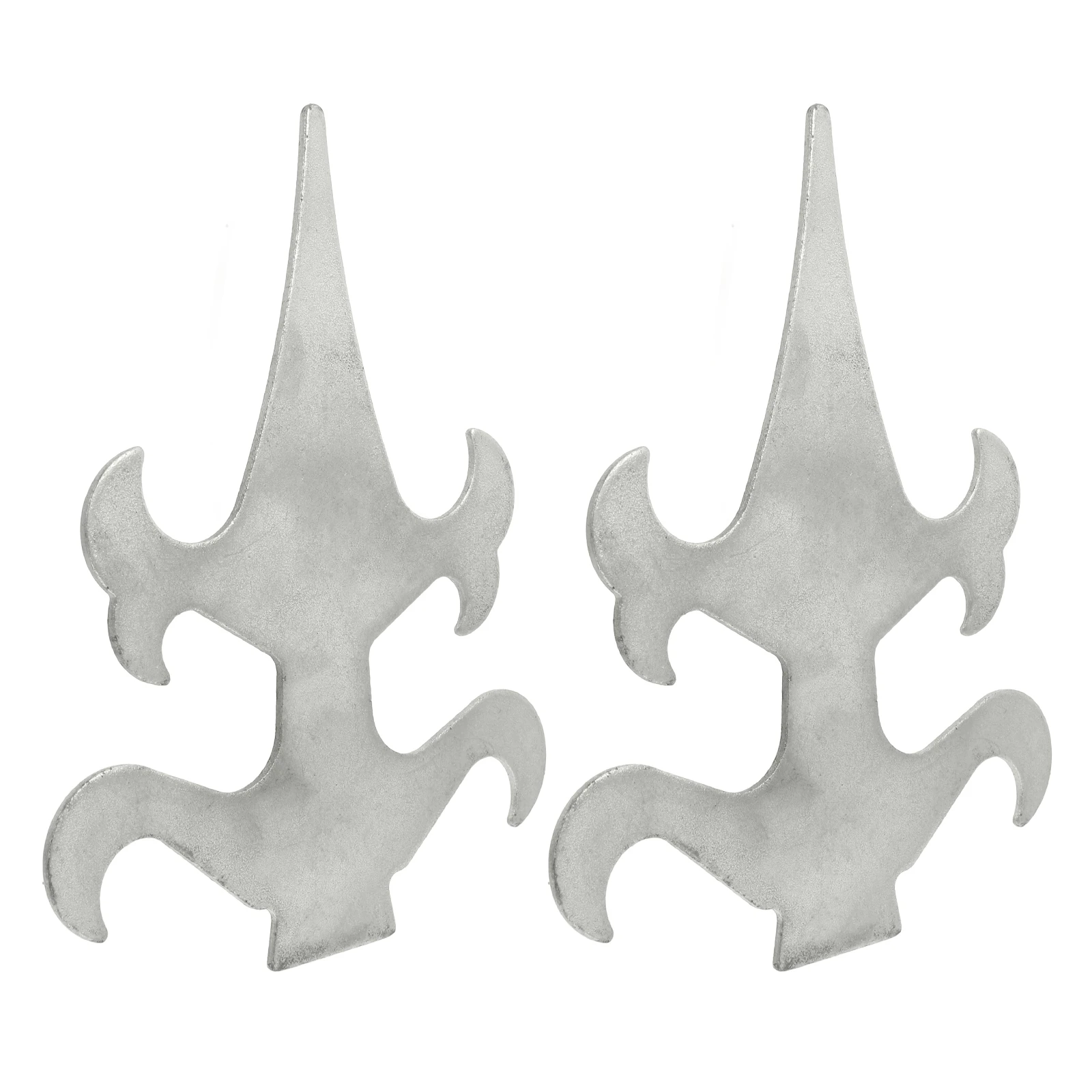 

2 Pcs Iron Flower Door Accessories Fence Post Tops Decorative Toppers Finials Decorate