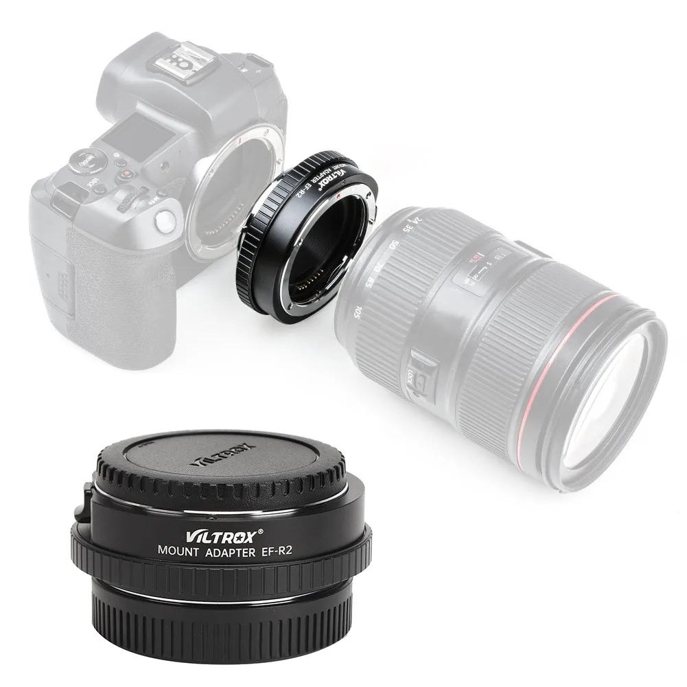 VILTROX EF-R2 Lens Adapter Auto Focus Aluminium Mount Ring for Canon EF/EF-S Lens to Canon EOS R Mount Camera Lens Macro Ring