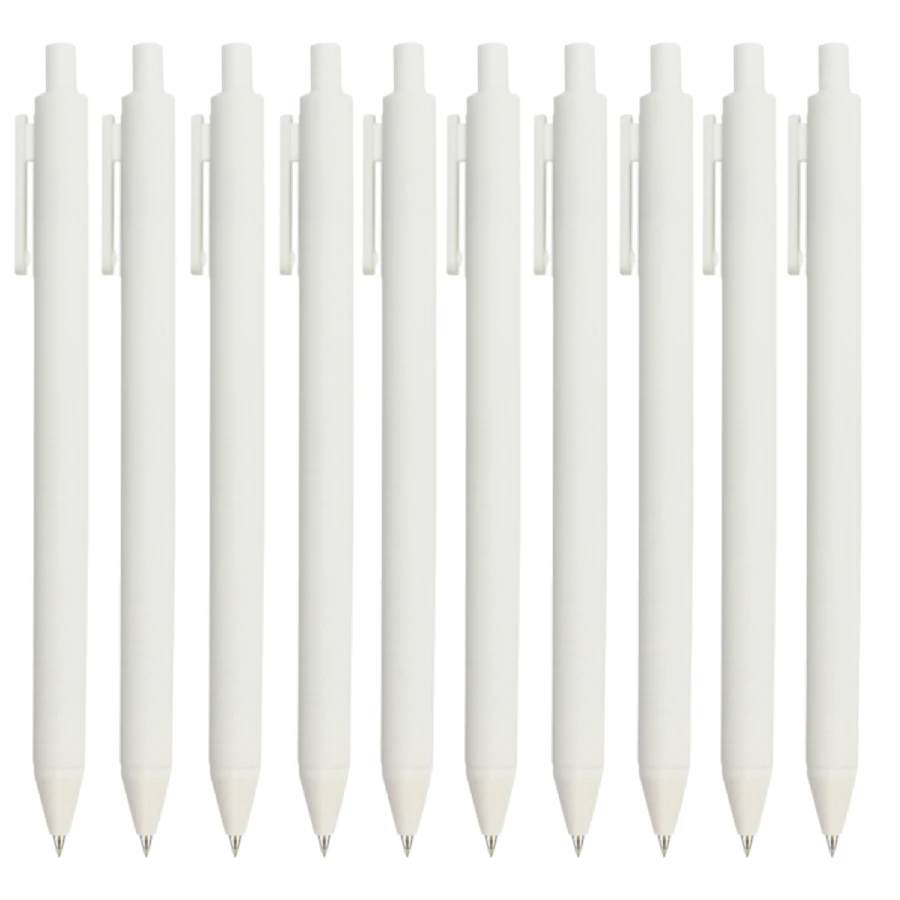 10Pcs Pure Gel Pens White with Black Ink  0.5 mm Fine Point Aesthetic Pens for Journaling Stationery Office Supplies