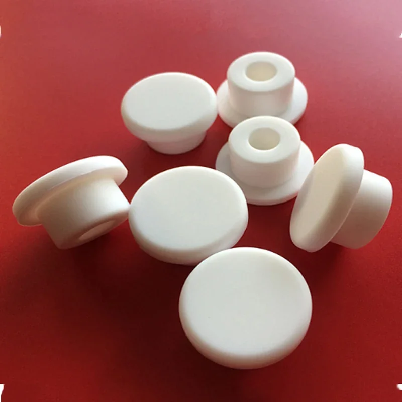 Food Grade Silicone Plugs With Hole T type Inserts Blanking End Cap Rubber Water Pipe/Test Tube Stopper White 6.8-68.6mm