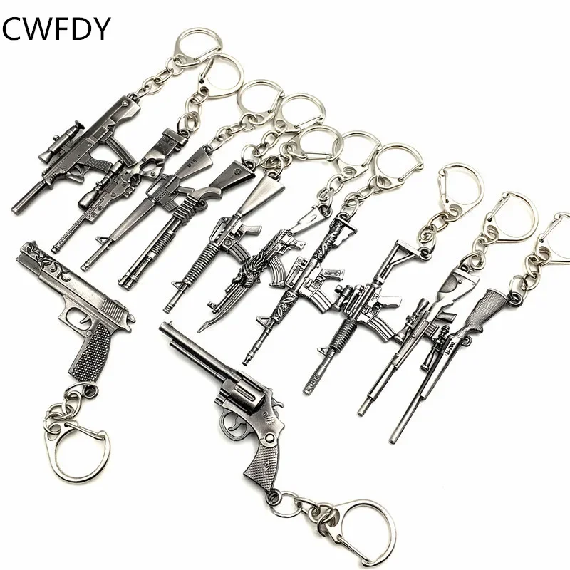 Game Keychain Jewelry Weapon Gun Model Metal Pendant Key Chain Fashion Chaveiro Bag Car Keychain For Kids Men Jewelry Wholesale