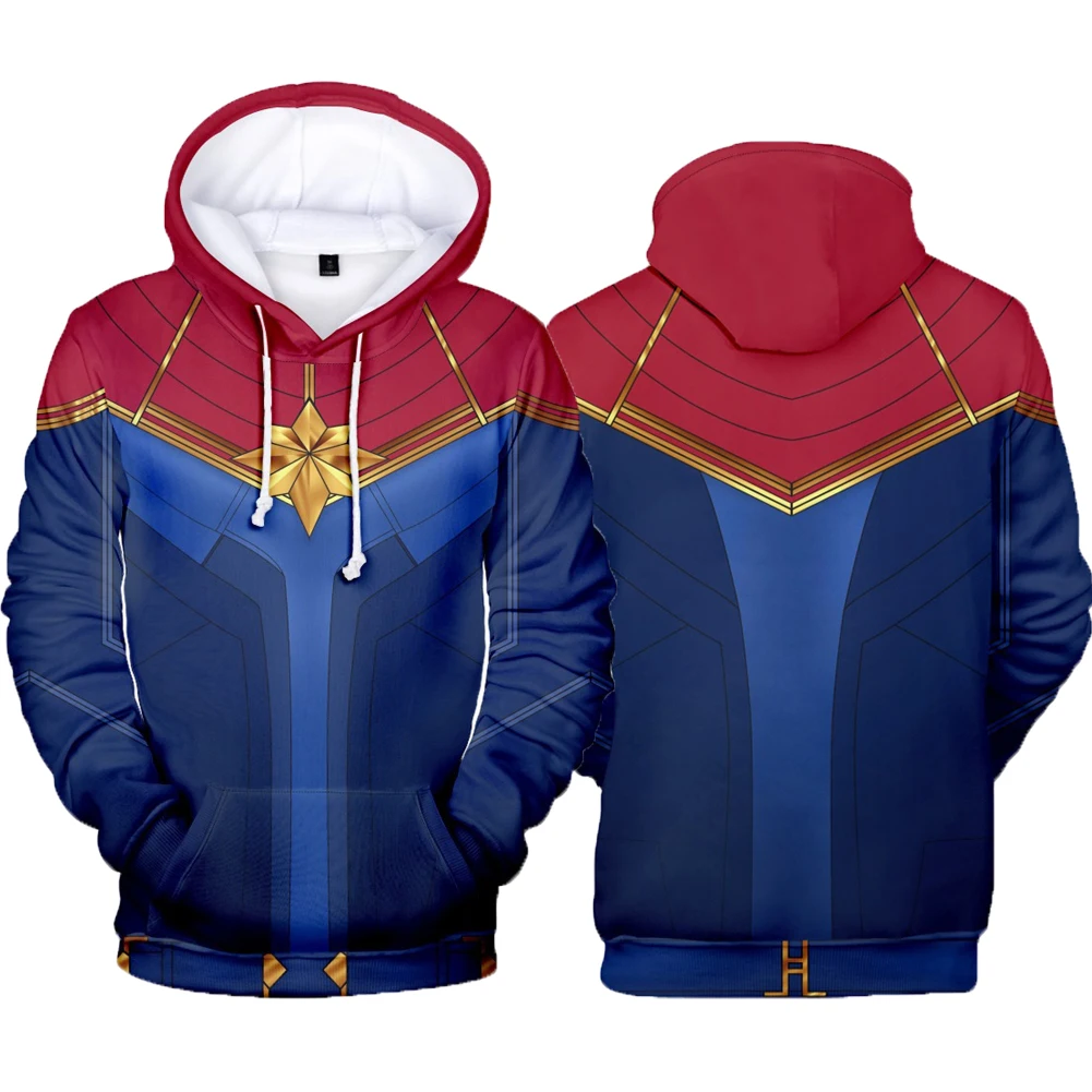 

Movie Carol Cos Danvers Cosplay Costume Outfits 3D Printed Hooded Sweatshirt Casual Streetwear Pullover For Men Women Roleplay