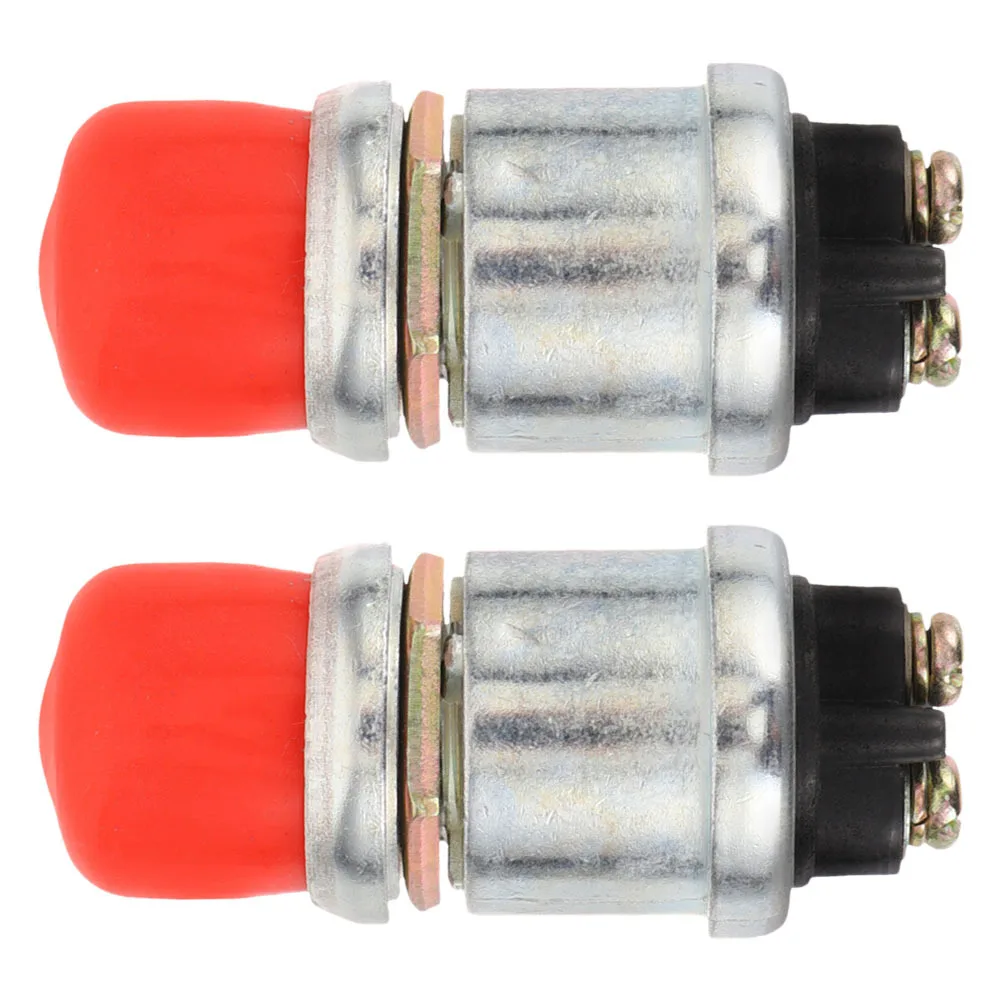 

2pcs Diesel Engine Start Switch Red Zinc Alloy For Generator Sets Heavy Duty Starter Ignition Replacement Push Button