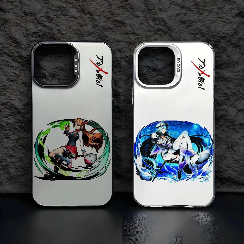 A-Akame Ga KillS Anime Telefoonhoesje voor IPhone 17 16 15 14 13 12 11 Pro Max Lucht Veelkleurig Mat Metallic Aurora Funda