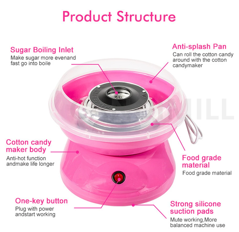 Home Mini Electric DIY Sweet Cotton Candy Maker Portable Cotton Sugar Floss Machine Marshmallow Machine For Children Gift