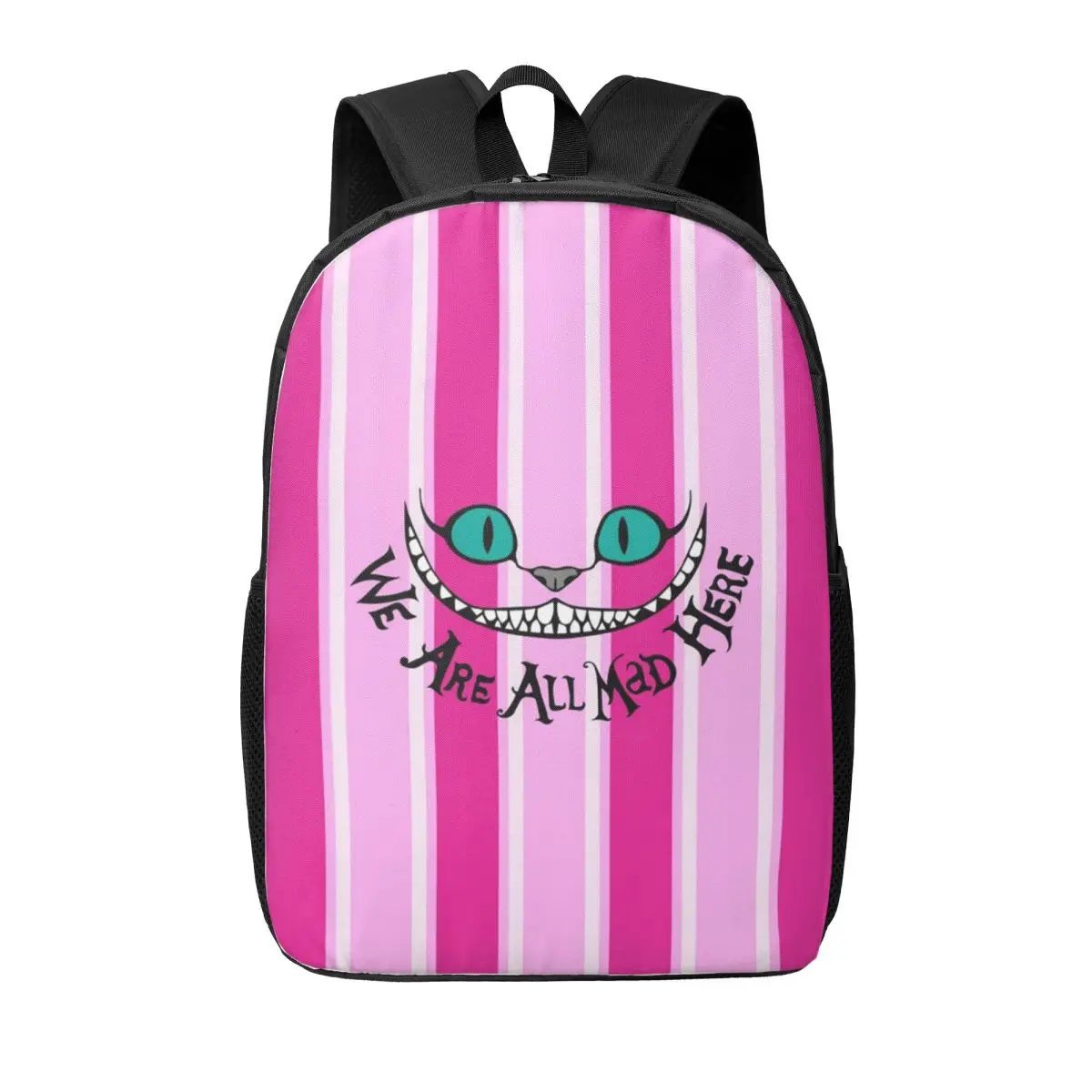 Custom Cheshire Cat Manga Cartoons Backpacks for Women Men College School Student Bookbag Fits 15 Inch Laptop Bags