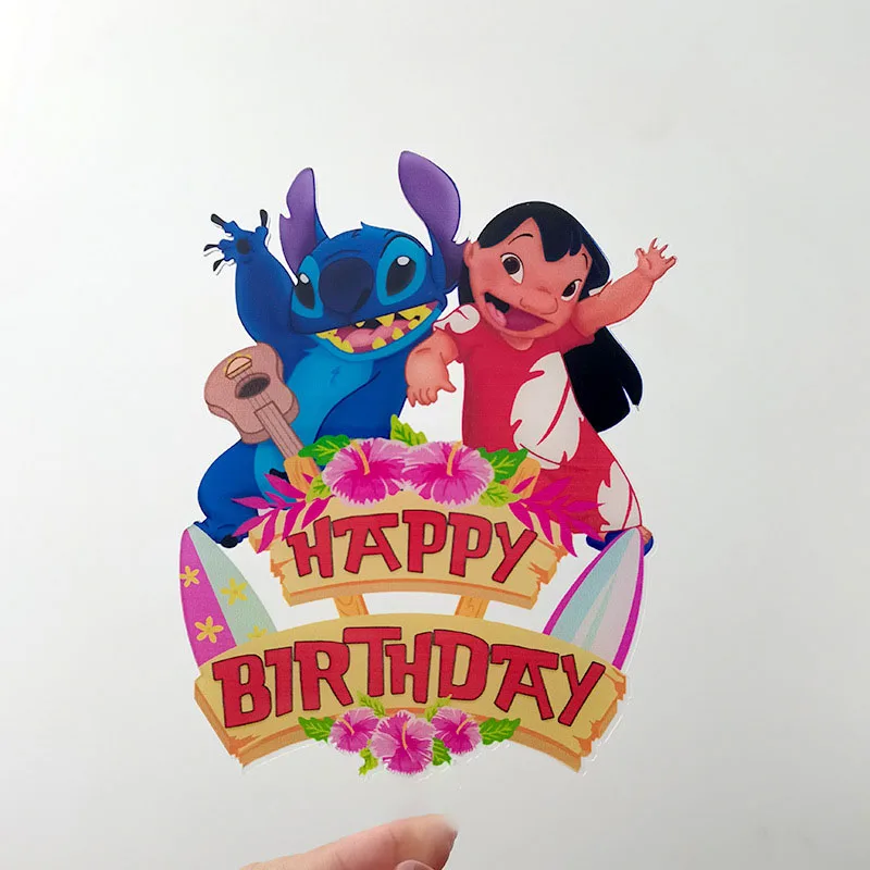 Lilo & Stitch Acrylic Cake Topper Girl Birthday Party Supplies Baby Shower Gift DIY Baking Decoration Wedding Home Decor