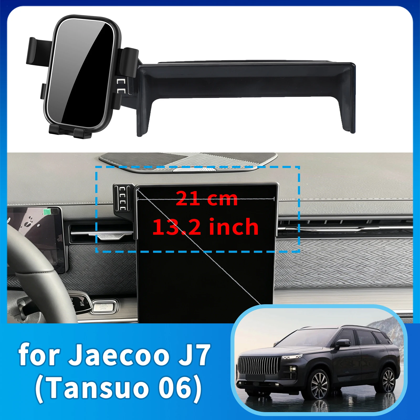 

for Jaecoo J7 7 2024 2025 2026 13.2 inch (Not fit for 14.5 inch) Dashboard Screen Phone Holder Easy Install