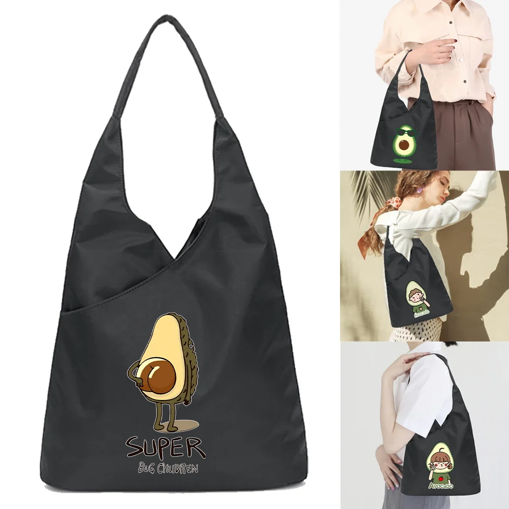 

Nylon Eco Shopping Bags Storage Sturdy Avocado Portable Grocery Wholesale Reusable Foldable Medium Tote Travel Machine Washable