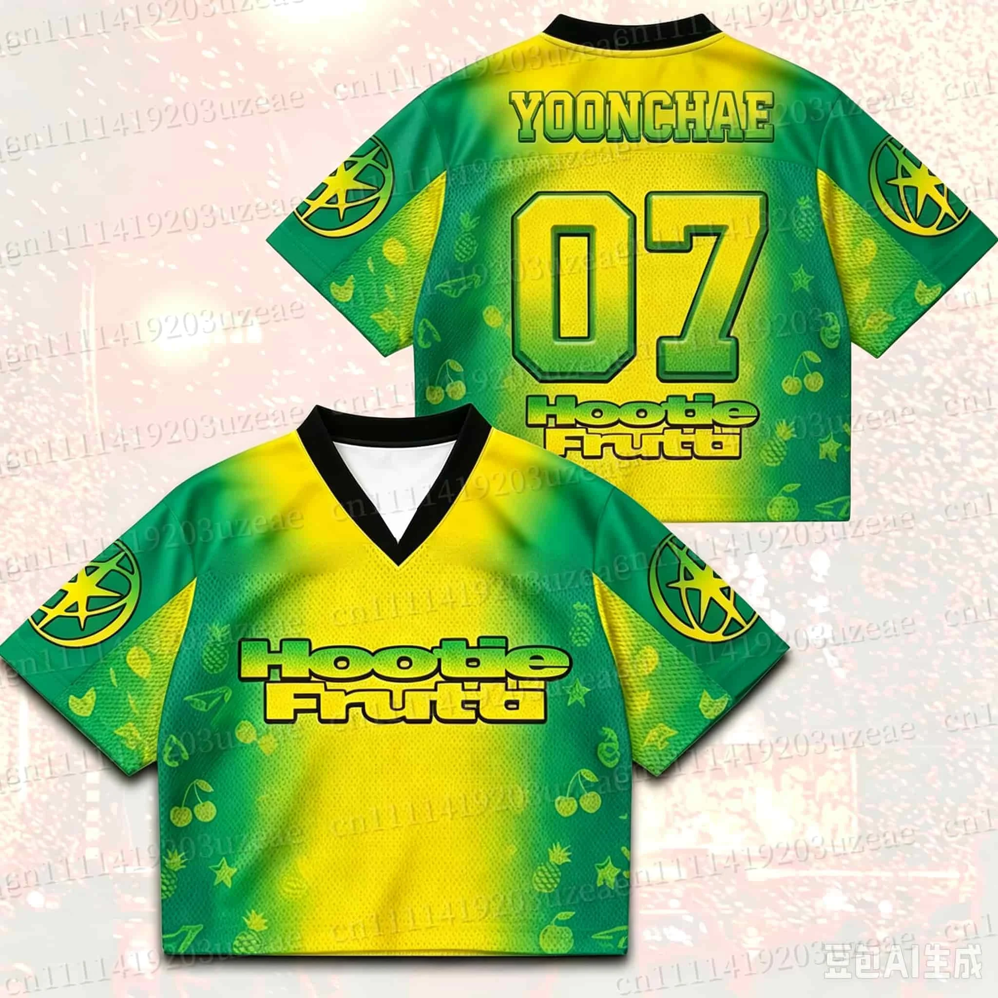 KATSEYE Football Jersey Merch Album WILD Soccer Shirt Kpop Fan Y2K Summer Fruits Printed Mesh Uniform Short Sleeve T-Shirt