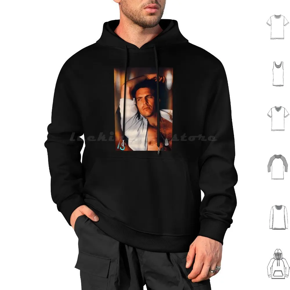 Kevin Costner Hoodie cotton Long Sleeve Celebrity Celebrities Movie Film Hollywood Star Realism Photorealism Kevin Costner