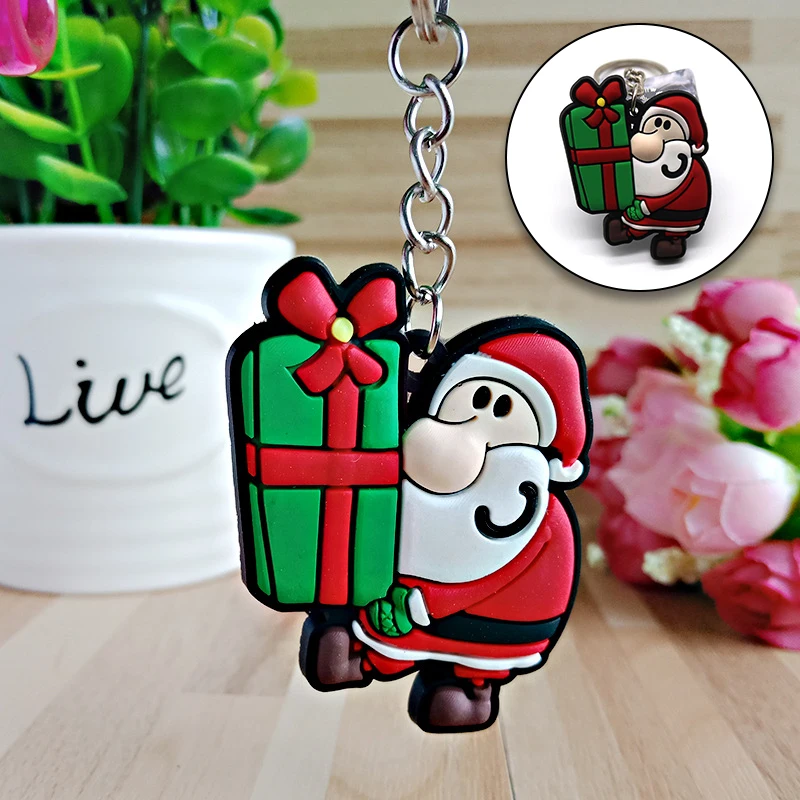 Brelok do kluczy z serii Christmas Cute Santa Claus Xmas Tree Snowman Elk Breloczek do kluczy Hoder Breloczek do kluczy Prezenty świąteczne Torba