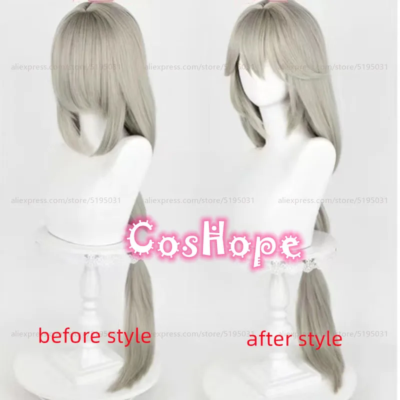 Alexandrina Sebastiane Cosplay Wig 105cm Long Hair Linen Grey Wig Cosplay Anime Cosplay Wigs Heat Resistant Synthetic Wigs