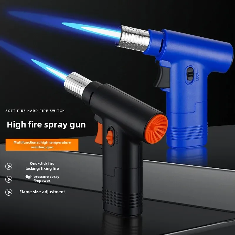 

Outdoor Camping Kitchen Windproof Cigar Lighters Welding Gun Portable Butane Gas Lighter Turbo Lighter 2024 NEW