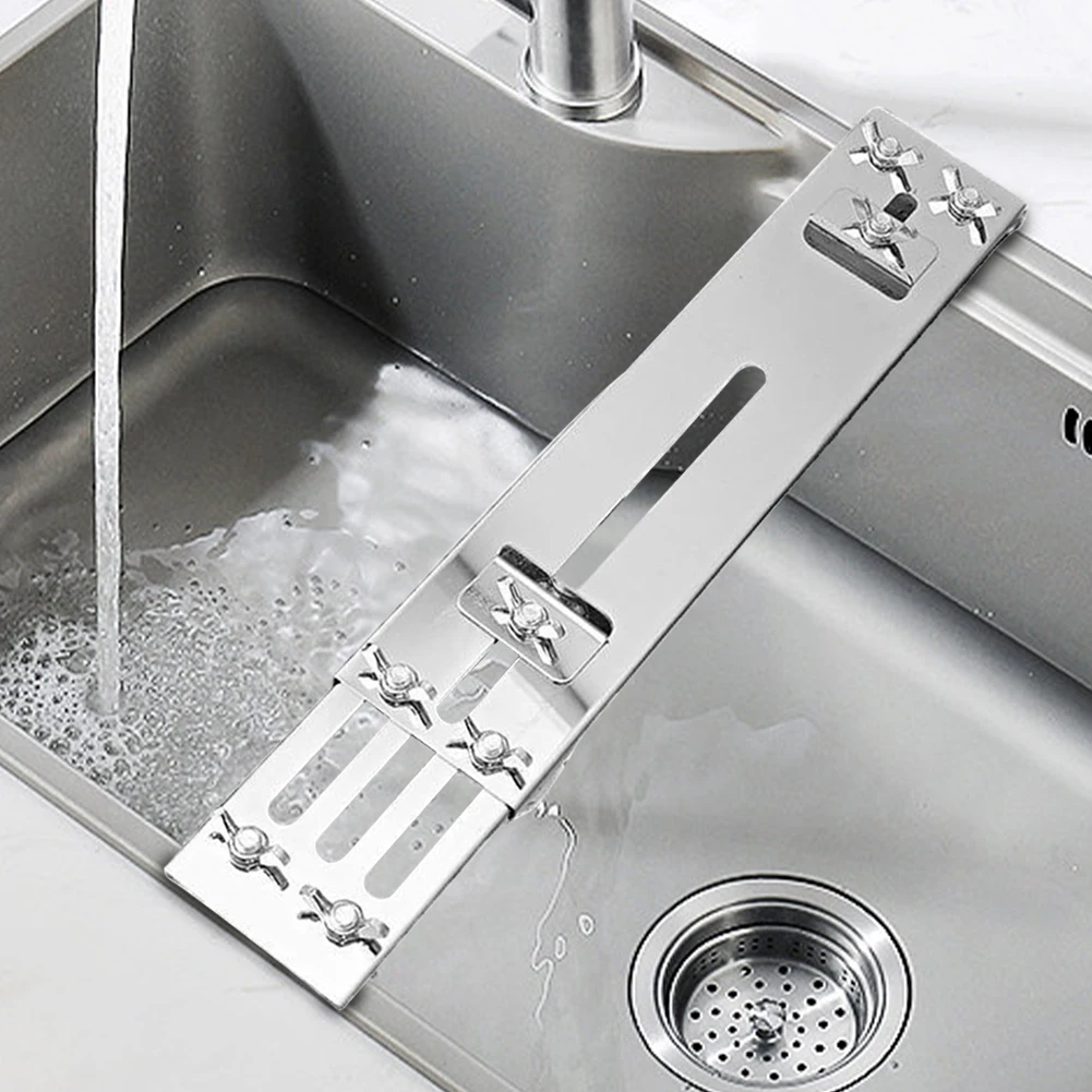 

Household Kitchen Supplies Stainless Steel Grinding Stone Holder Adjustable Knife Sharpening Stone Holder for 12.6-18.11 In Sink