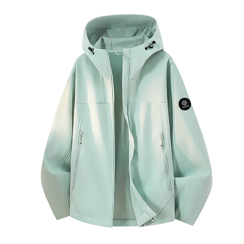 Men Women Softshell Jacket Hooded Windproof Waterproof Outdoor Coat Couple Hiking Camping Trekking Casual Hoodie Outerwear