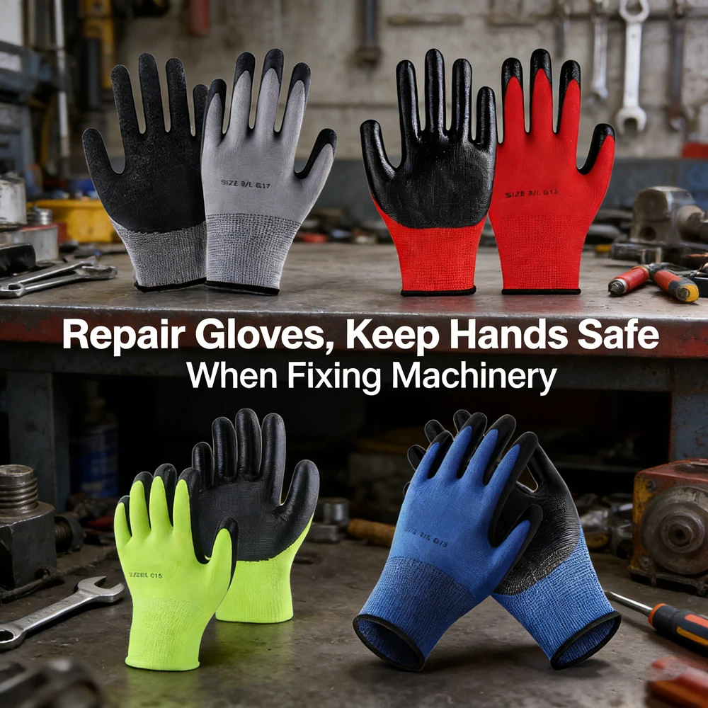 1/6/12/24 Pairs - Advanced Work Gloves - Durable Wrinkled Latex Coating, Suitable for Construction, Warehouse Handling, Gardenin