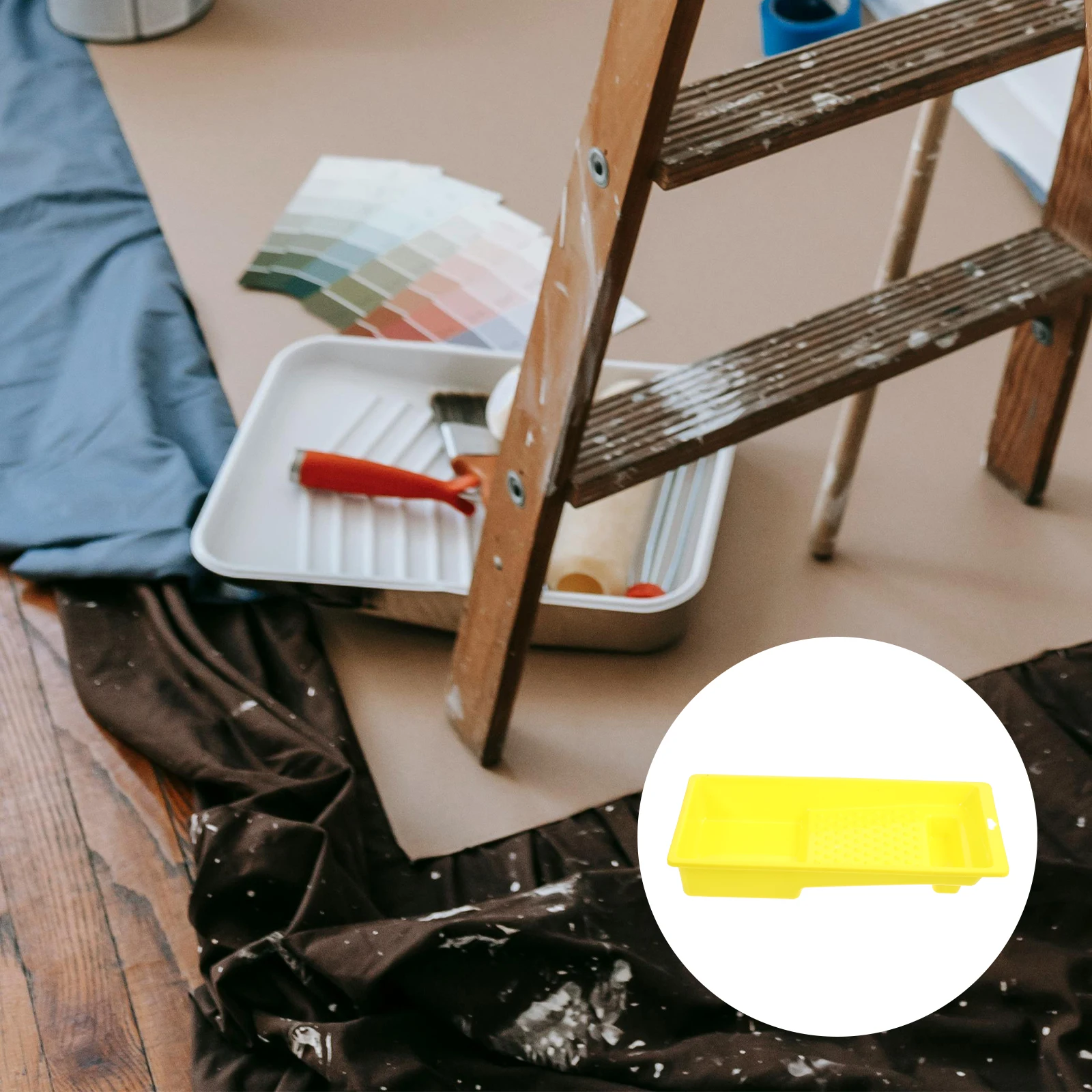

Paint Tray Plastic House Painting Supplies Universal Roller Plate Diy Projects Yellow Holder