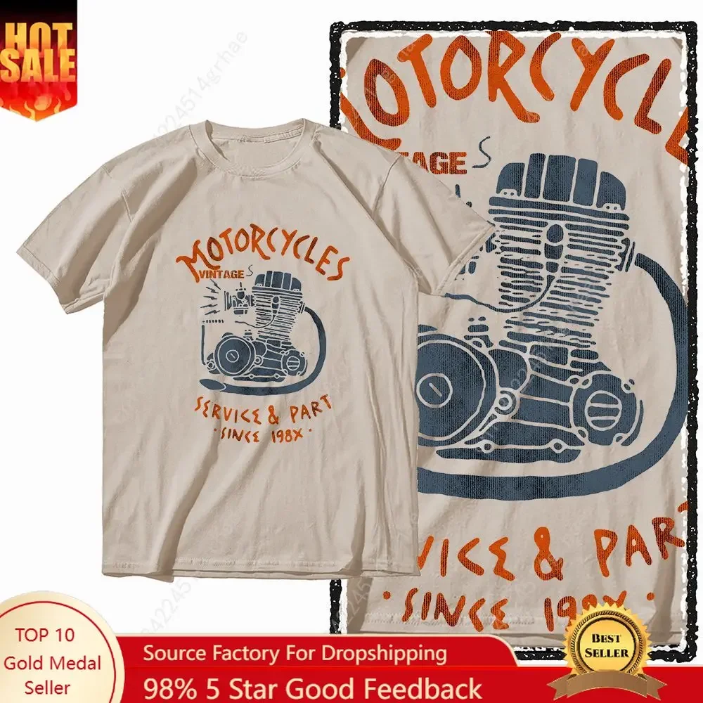 G72 Beige Cotton Men's o-neck motorcycle Graphic T-shirt |  Streetwear Big Size Cool men's Tee Tshirt