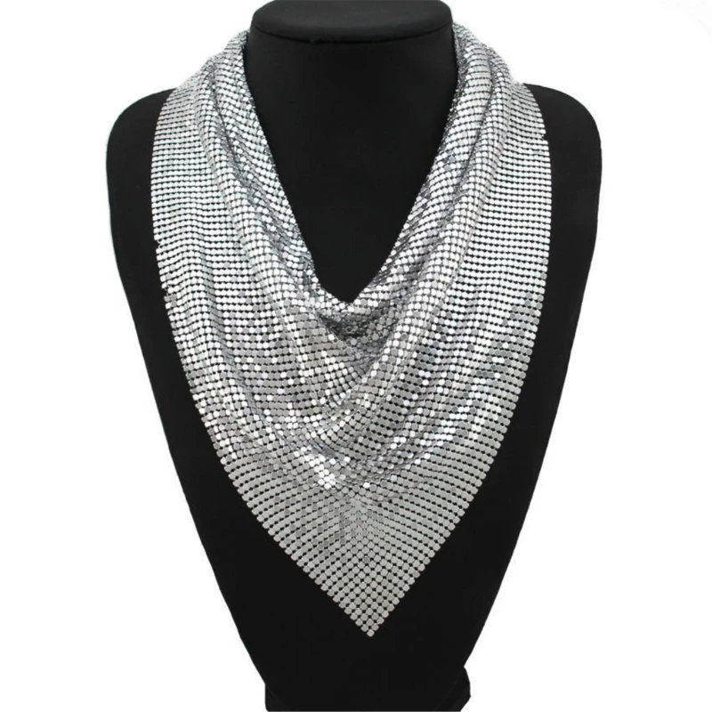 Woman Sequins Collar for Prom Party Church Summer Travel Breathable Collar with Sequins Wedding Supplies DXAA