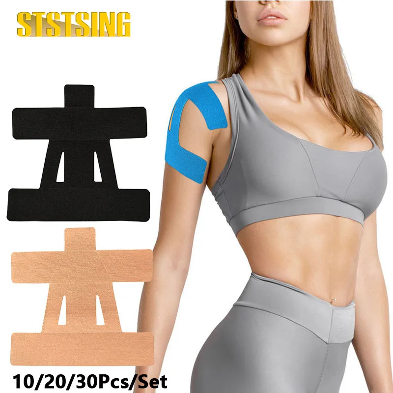 

10/20/30PC Precut Kinesiology Tape for Shoulder Support &Stability,Waterproof &Elastic,Breathable Hypoallergenic Latex-Free Tape