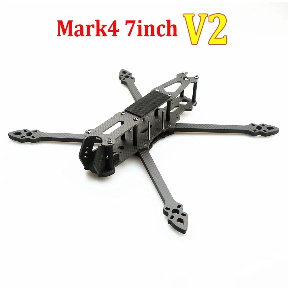 

Комплект 7-дюймовой рамы FPV Mark4 V2 — полностью карбоновое волокно 3K 295 мм, 6 мм для квадрокоптеров Racing и Freestyle