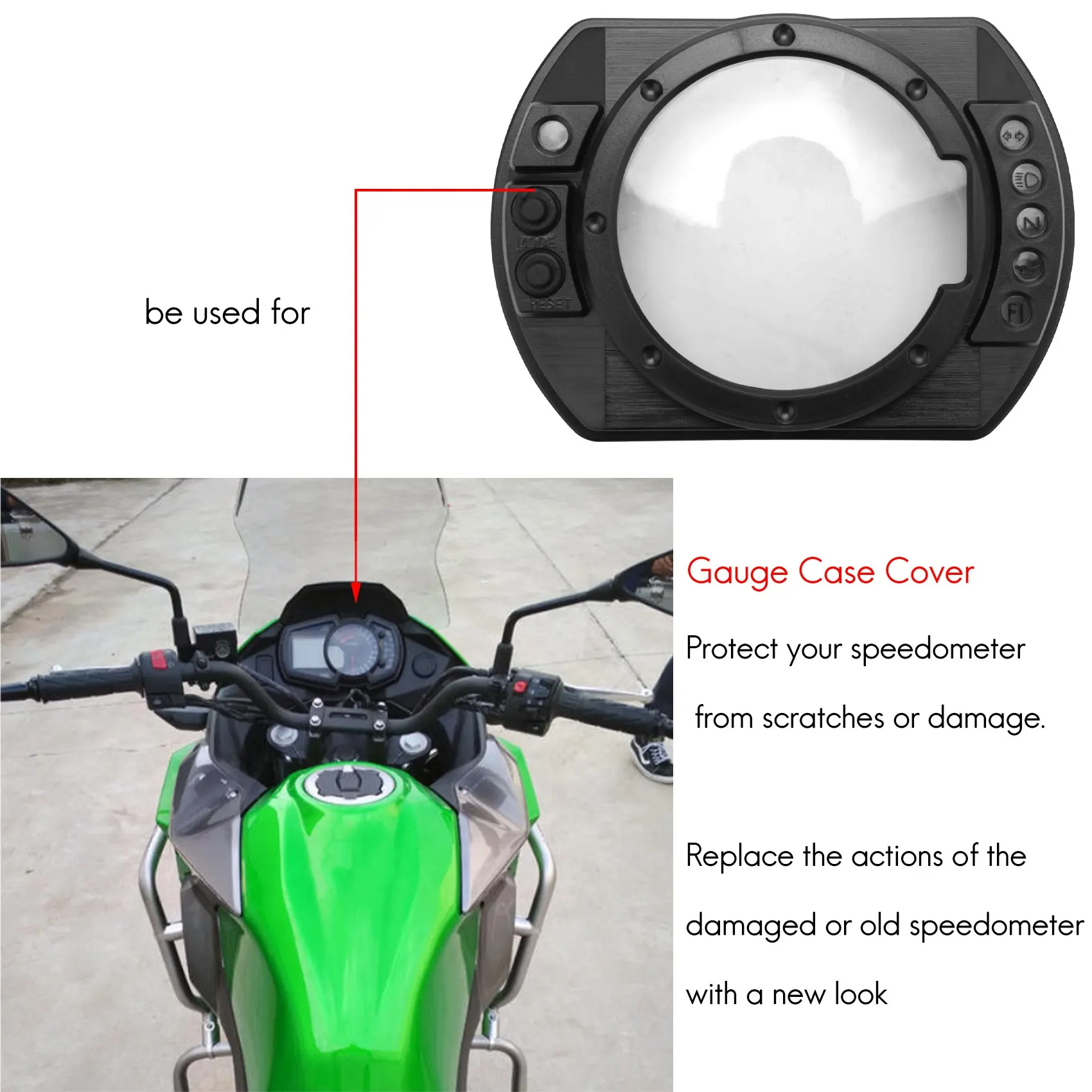 Motorcycle Tachometer Speedometer Gauge Case Cover for Kawasaki Ninja Z1000 Z750 Zx10r 04 05 Zx6r 03-06