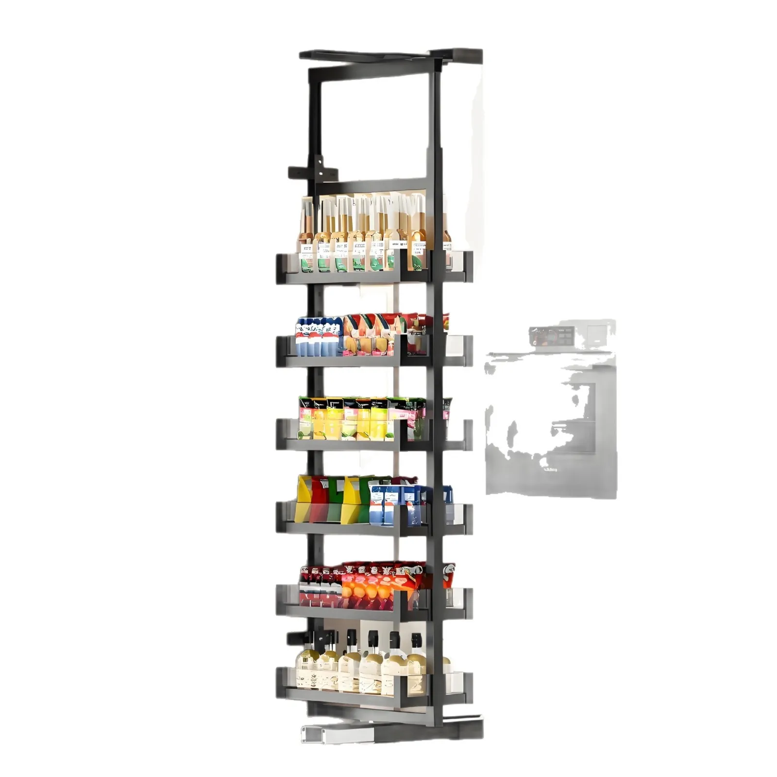 Strict Selection Of Home Improvement - Kitchen Rotating Heaven And Earth Rail Basket High And Deep Basket, Extremely Narrow Seam