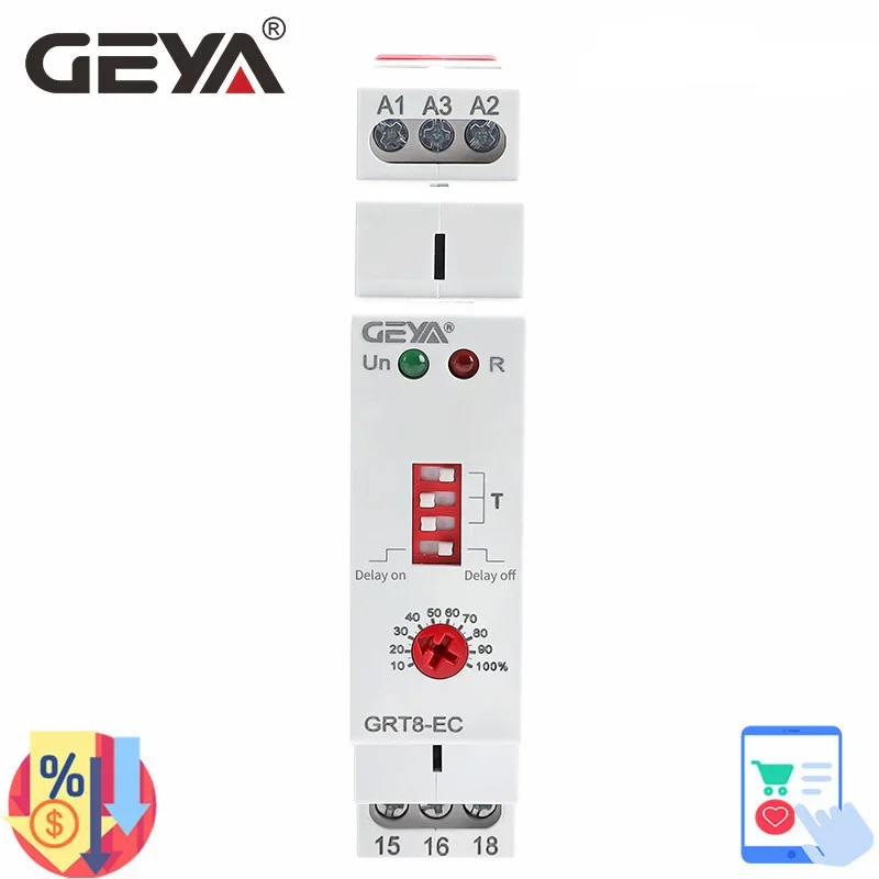 GEYA GRT8-EC 10A  on Delay off Delay Time Relay AC220V 380V Timer Delay Relay CE CB ROHS