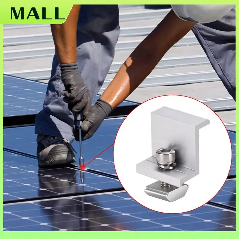 MALL 4 Pieces Solar Module Holder End Clamp Kit Solar Panel Edge Clamp Brackets Solar End Clamp Adjustable Solar Panel ,30Mm