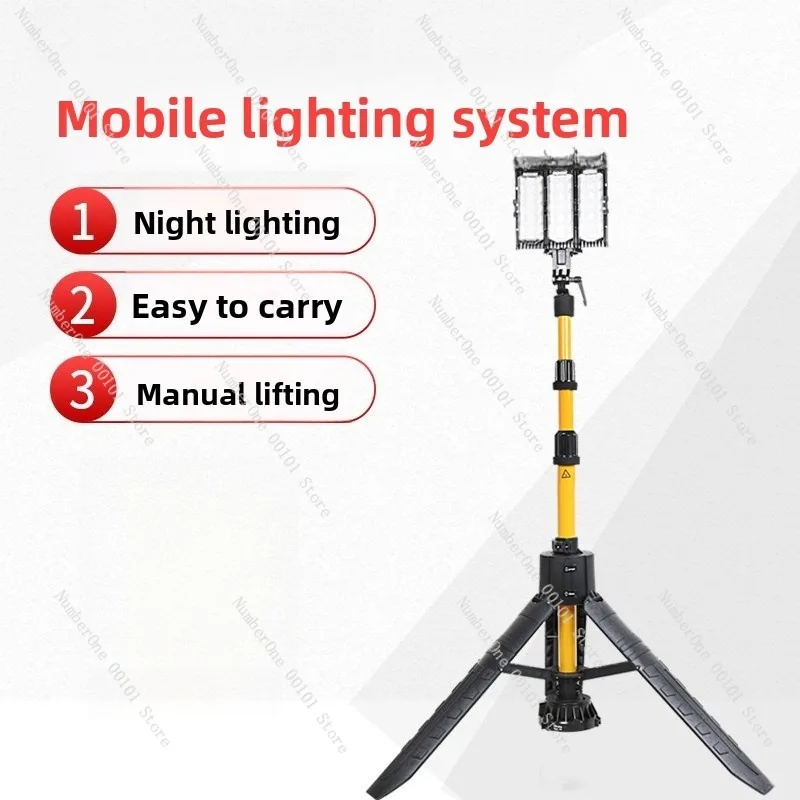 Portable Mobile Emergency Lighting System, LED Floodlight Elevating Lamp for Disaster Relief and Flood Control