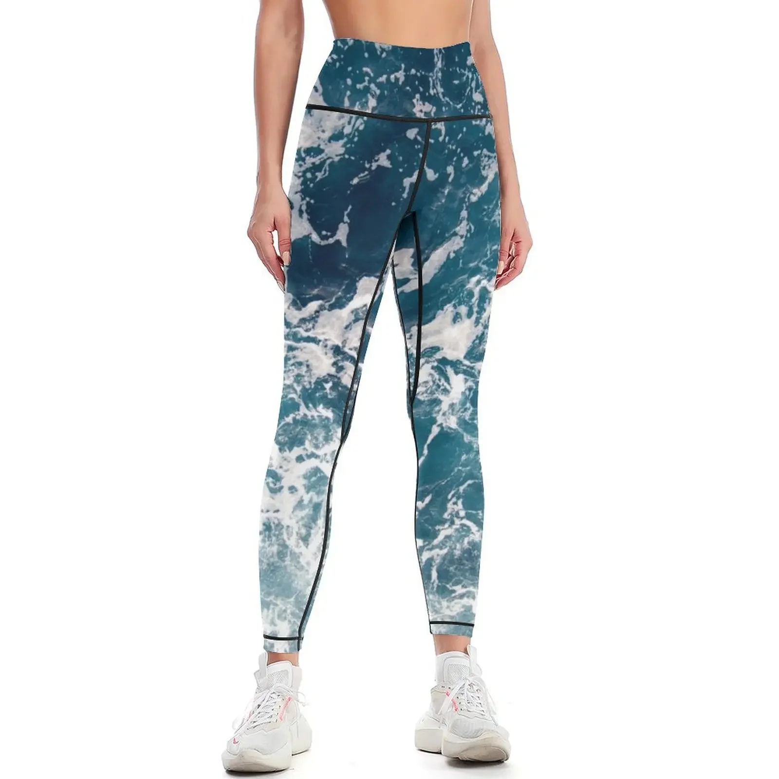 

Blue Ocean Waves Leggings gym top Women's trousers sportswear for gym Womens Leggings