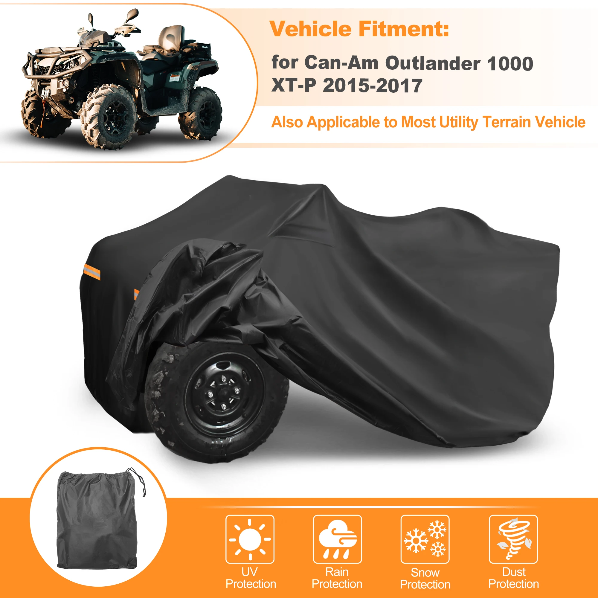 

Чехол UXCELL для квадроцикла Can-Am Outlander 1000 XT-P 2015-2017, водонепроницаемый, для защиты от солнца и дождя