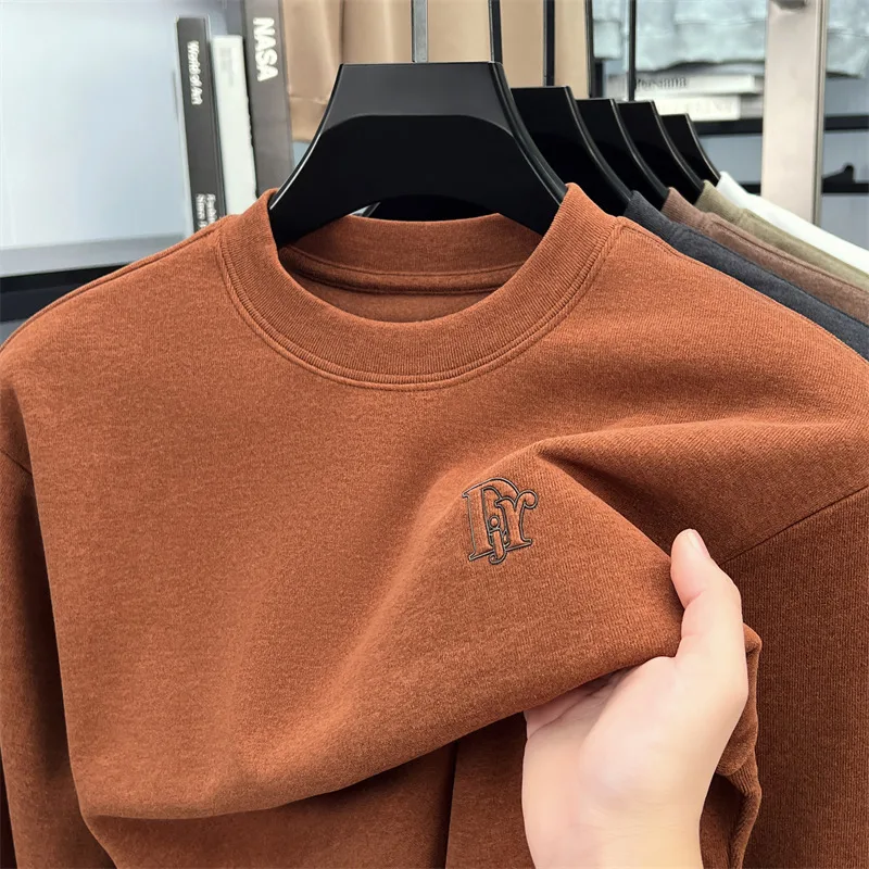 

Designer Brand Men's O-Neck Long Sleeve Hoodie Autumn Winter New Arrival Solid Color Letter Embroid Warm T-Shirt Casual Menswear