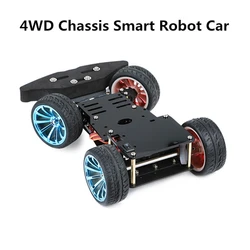 4 Wheel DIY Servo Robot Car 4WD Chassis Smart Car Parts For Arduino Car Platform With Metal Servo Bearing Kit Gear Control