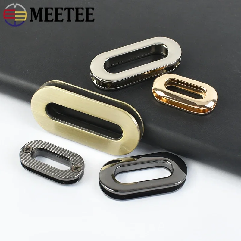 4/10Pcs 18/25/32/38mm Eyelets Buckle Screw Metal Oval Ring Egg-shaped Grommet Hook Bags Strap Shoes Clasp Hardware Accessories