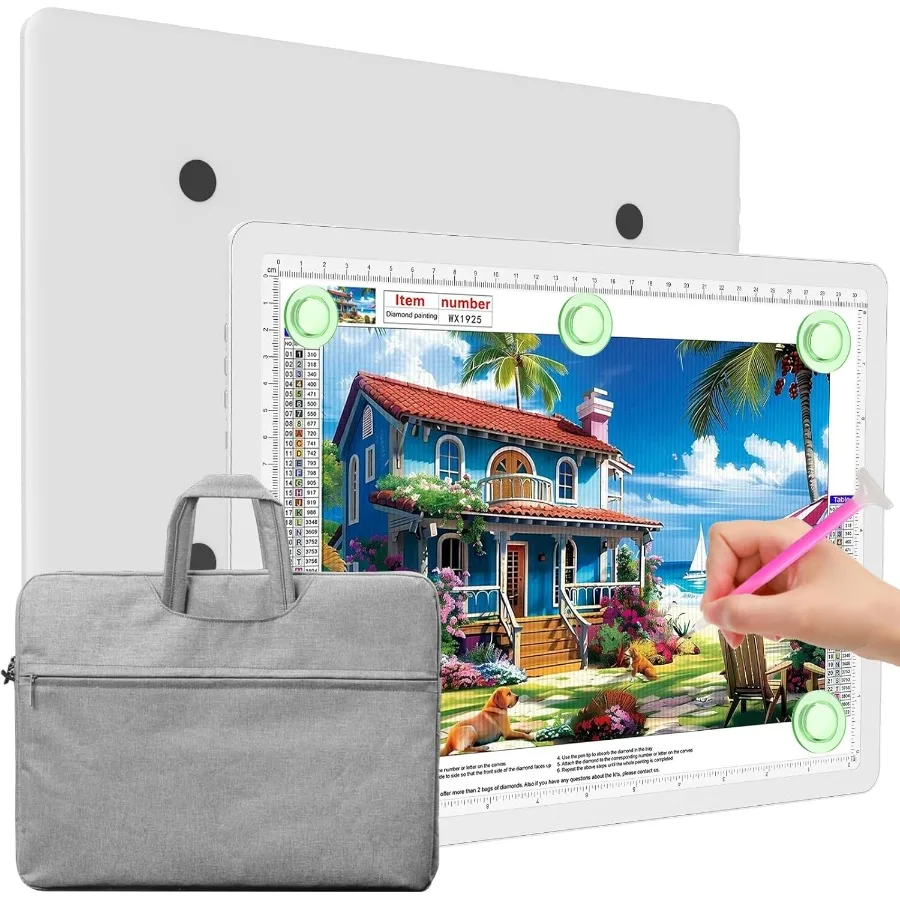 

Magnetic A4 Light Board with Bag for Diamond Painting Tracing LED Light Box with Side Buttons Super Bright Diamond Art Light Pa