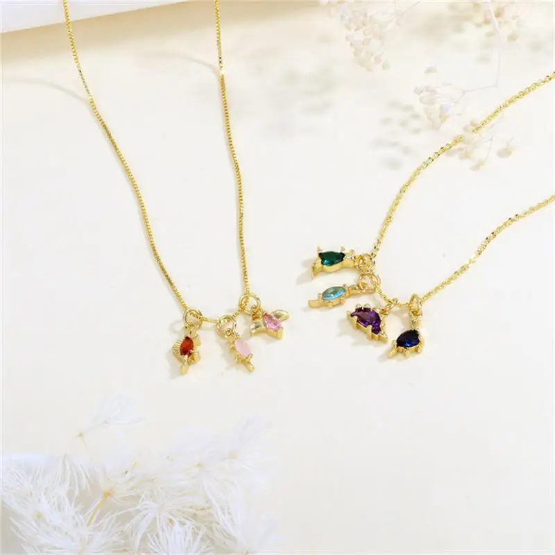 New Ins Colorfful Zircon Dinosaur Charms for Necklace Bracelet Pendant DIY Jewelry Fashion Gift